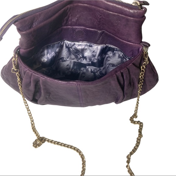 Junior Drake, Karel, Italian Leather, Textured Purple detachable gold tone chain - Picture 8 of 16